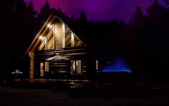 Éclairage de nuit chalet à louer Bellevue