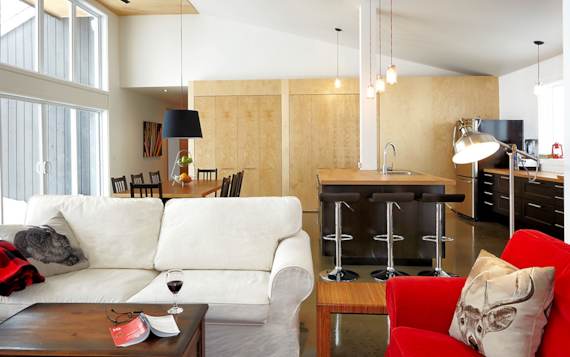 Salon chalet en location Estrie