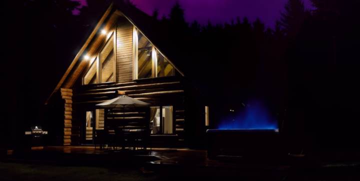 Éclairage de nuit chalet à louer Bellevue