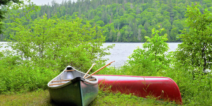Canots disponibles avec location chalet vacances en bois Le Détente au bord de l'eau avec spa privé